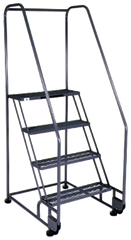 Model 4TR26E4; 4 Steps; 28 x 47'' Base Size - Tilt-N-Roll Ladder - Strong Tooling