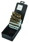 29 Pc. 1/16" - 1/2" by 64ths Cobalt Bronze Oxide Screw Machine Drill Set - Strong Tooling