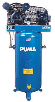 Air Compressors - Model #PP6060V; 60 Gallon / Vertical Tank; 6HP; 1PH; 230V Motor - Strong Tooling