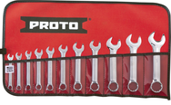 Proto® 11 Piece Full Polish Short Combination Wrench Set - 12 Point - Strong Tooling