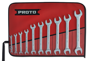 Proto® 10 Piece Satin Metric Open-End Wrench Set - Strong Tooling