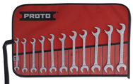 Proto® 11 Piece Full Polish Metric Angle Open-End Wrench Set - Strong Tooling