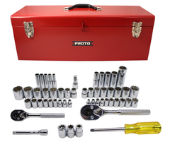 Proto® 1/4" & 3/8" Drive 53 Piece Socket Set- 6 & 12 Point - Strong Tooling