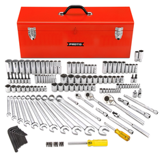 Proto® 1/4", 3/8" & 1/2" Drive 148 Piece Socket Set- 6 & 12 Point w/Box J9969R - Strong Tooling