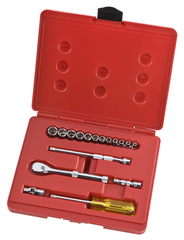 Proto® 1/4" Drive 17 Piece Metric Socket, Combination Set - 6 Point - Strong Tooling