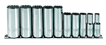 Proto® 3/8" Drive 10 Piece Deep Socket Set - 12 Point - Strong Tooling