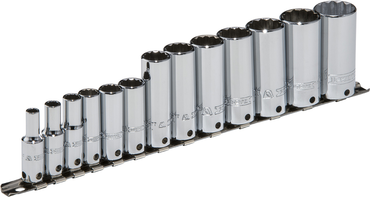 Proto® Tether-Ready 3/8" Drive 13 Piece Deep Socket Set - 12 Point - Strong Tooling