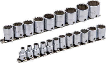 Proto® Tether-Ready 3/8" Drive 21 Piece Metric Socket Set - 12 Point - Strong Tooling