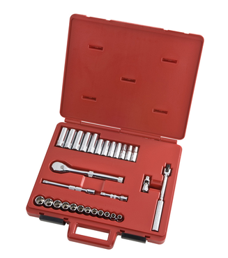 Proto® 3/8" Drive 29 Piece Metric Socket, Combination Set - 12 Point - Strong Tooling