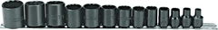 Proto® 3/8" Drive 13 Piece Black Oxide Socket Set - 12 Point - Strong Tooling