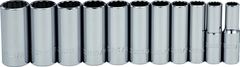 Proto® 1/2" Drive 11 Piece Deep Socket Set - 12 Point - Strong Tooling