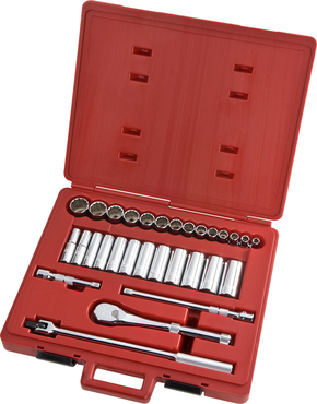 Proto® 1/2" Drive 30 Piece Socket Set - 12 Point - Strong Tooling