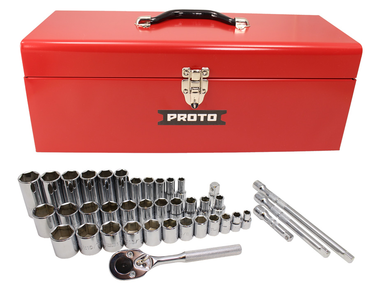 Proto® 3/8" & 1/2" Drive 39 Piece Combination Socket Set- 6 Point - Strong Tooling