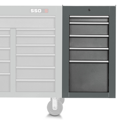 Proto® 550S Side Cabinet - 5 Drawer, Dual Gray - Strong Tooling