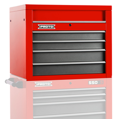 Proto® 550S 34" Top Chest - 4 Drawer, Safety Red and Gray - Strong Tooling
