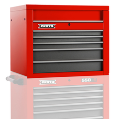 Proto® 550S 34" Top Chest - 5 Drawer, Safety Red and Gray - Strong Tooling