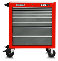 Proto® 550S 34" Roller Cabinet - 7 Drawer, Safety Red and Gray - Strong Tooling