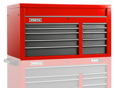 Proto® 550S 50" Top Chest - 10 Drawer, Safety Red and Gray - Strong Tooling