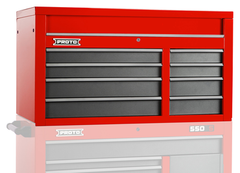 Proto® 550S 50" Top Chest - 8 Drawer, Safety Red and Gray - Strong Tooling