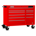 Proto® 550E 50" Front Facing Power Workstation w/ USB - 10 Drawer, Gloss Red - Strong Tooling