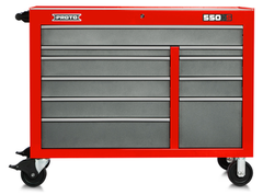 Proto® 550S 50" Workstation - 10 Drawer, Safety Red and Gray - Strong Tooling