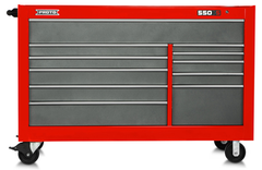 Proto® 550S 66" Workstation - 11 Drawer, Safety Red and Gray - Strong Tooling