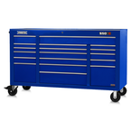 Proto® 550E 67" Power Workstation - 18 Drawer, Gloss Blue - Strong Tooling