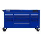 Proto® 550E 67" Front Facing Power Workstation w/ USB - 18 Drawer, Gloss Blue - Strong Tooling