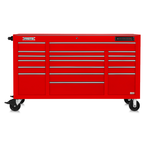 Proto® 550E 67" Power Workstation - 18 Drawer, Gloss Red - Strong Tooling