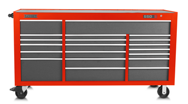 Proto® 550S 78" Workstation - 20 Drawer, Safety Red and Gray - Strong Tooling