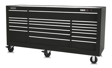 Proto® 550S 88" Workstation - 18 Drawer, Gloss Black - Strong Tooling