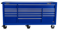 Proto® 550E 88" Power Workstation - 18 Drawer, Gloss Blue - Strong Tooling
