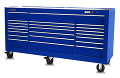 Proto® 550S 88" Workstation - 22 Drawer, Gloss Blue - Strong Tooling