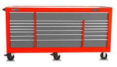 Proto® 550S 88" Workstation - 22 Drawer, Safety Red and Gray - Strong Tooling