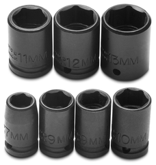 Proto® 1/4" Drive 7 Piece Metric Impact Socket Set - 6 Point - Strong Tooling