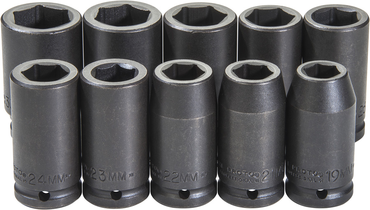 Proto® 3/4" Drive 10 Piece Impact Socket Set - 6 Point - Strong Tooling