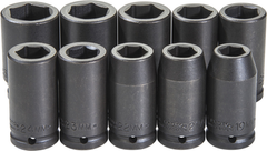 Proto® 3/4" Drive 10 Piece Impact Socket Set - 6 Point - Strong Tooling