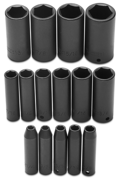 Proto® 3/8" Drive 15 Piece Deep Impact Socket Set - 6 Point - Strong Tooling