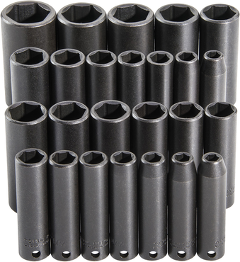 Proto® 3/8" Drive 25 Piece  Deep Impact Socket Set - 6 Point - Strong Tooling