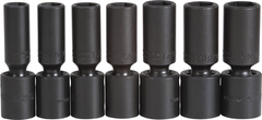 Proto® 1/2" Drive 7 Piece Deep Metric Universal Impact Socket Set - 6 Point - Strong Tooling