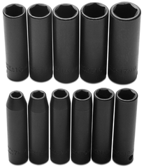 Proto® 3/8" Drive 11 Piece Metric Deep Impact Socket Set - 6 Point - Strong Tooling