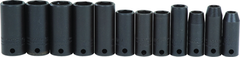 Proto® 3/8" Drive 12 Piece Metric Thin Wall Deep Impact Socket Set - 6 Point - Strong Tooling