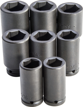 Proto® 3/4" Drive 8 Piece Deep Impact Socket Set - 6 Point - Strong Tooling