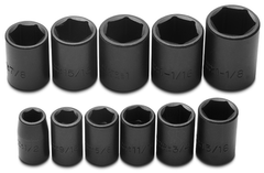 Proto® 1/2" Drive 11 Piece Impact Socket Set - 6 Point - Strong Tooling