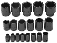 Proto® 1/2" Drive 19 Piece Impact Socket Set - 6 Point - Strong Tooling