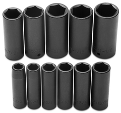 Proto® 1/2" Drive 11 Piece Deep Impact Socket Set - 6 Point - Strong Tooling