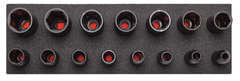 Proto® Foamed 1/2" Drive 15 Piece Deep Impact Socket Set - Black Oxide - 6 Point - Strong Tooling