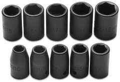 Proto® 1/2" Drive 10 Piece Metric Impact Socket Set - 6 Point - Strong Tooling