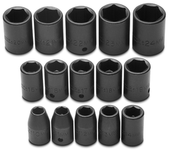 Proto® 1/2" Drive 15 Piece Metric Impact Socket Set - 6 Point - Strong Tooling