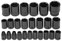 Proto® 1/2" Drive 25 Piece Metric Impact Socket Set - 6 Point - Strong Tooling